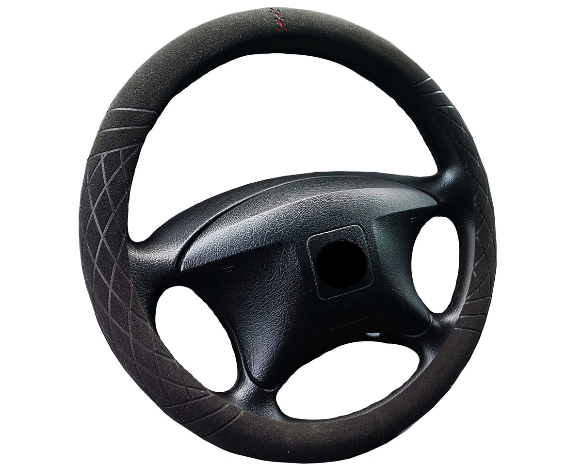 Steering wheel cover alcantara 37-38,5 black alkantara stamping