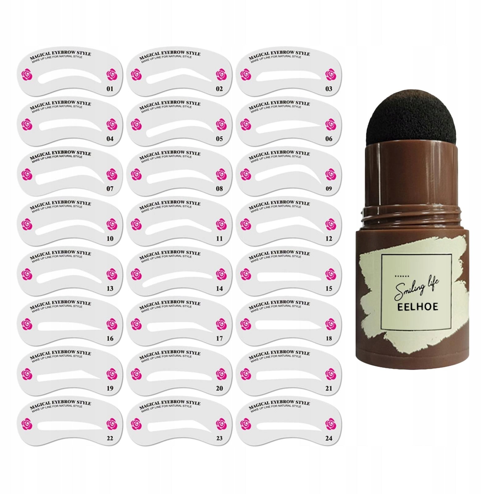Step Eyebrow Stamp Kit Makeup Color Tint and Shape your Gray-black and 24x Brand no brand