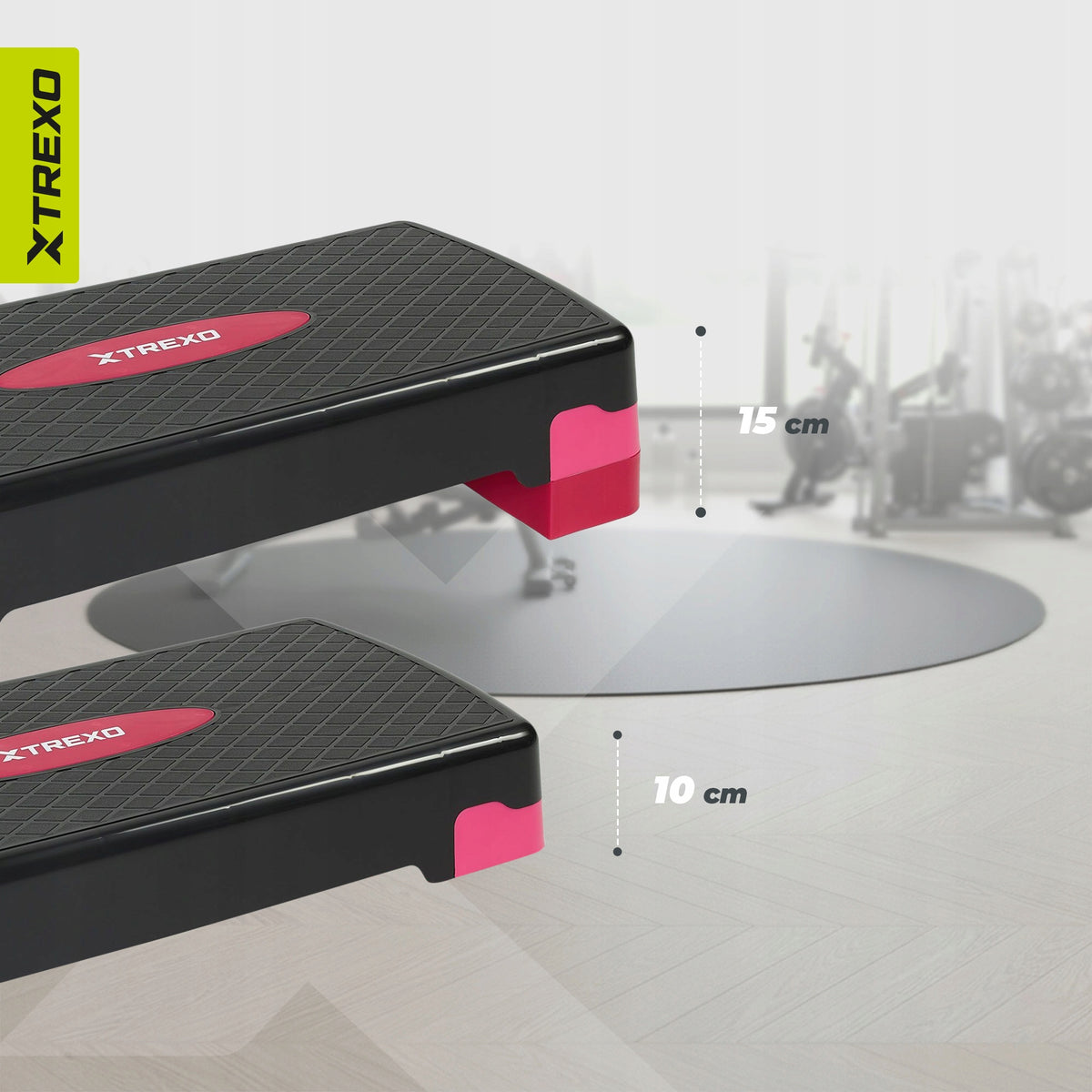 Step for aerobics XTREXO TXO-B4W008 grey 68 x 28 x 15cm HEIGHT ADJUSTMENT Brand Xtrexo