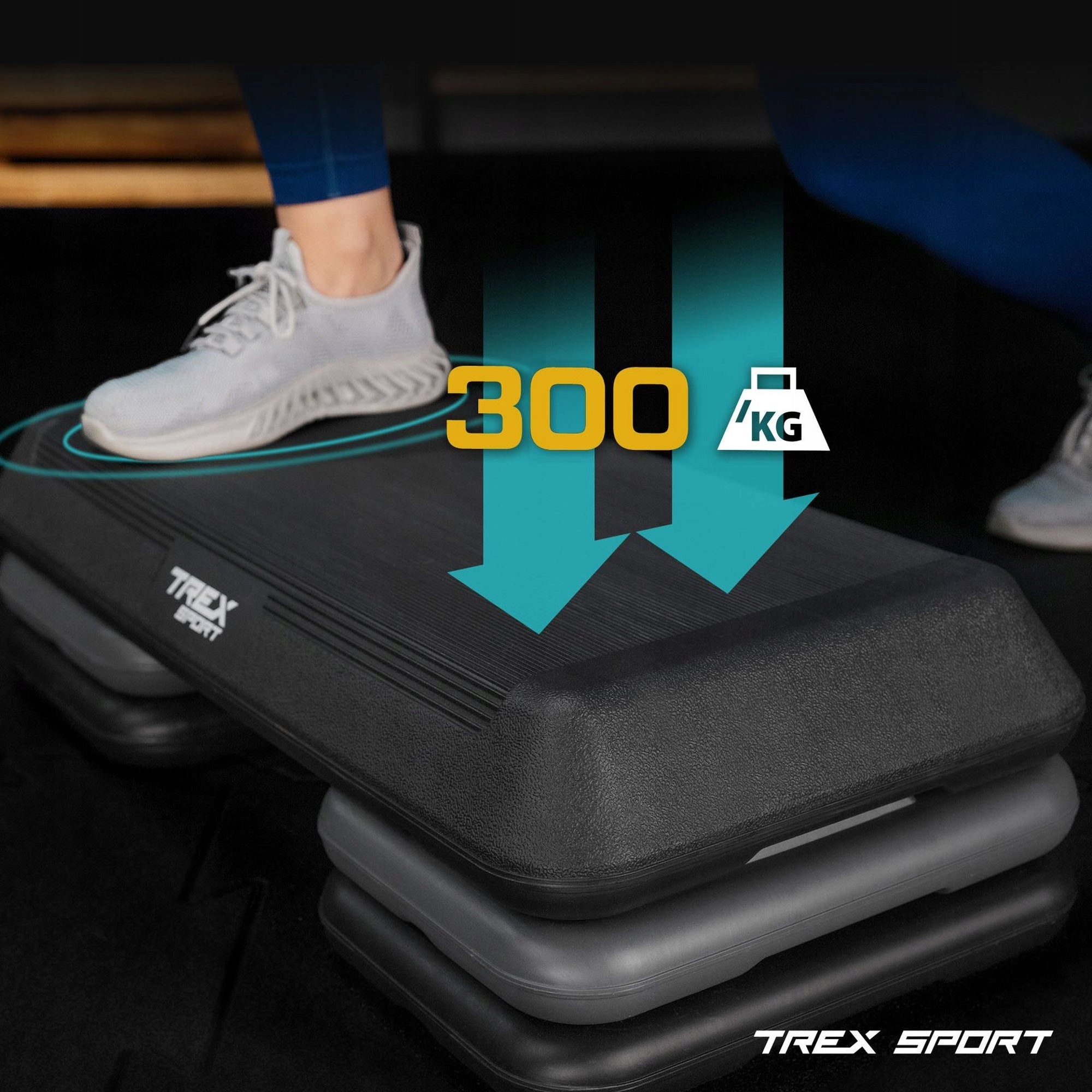Step for fitness and aerobics exercises 3 degrees adjustable up to 300kg Trex Sport Packaging status original
