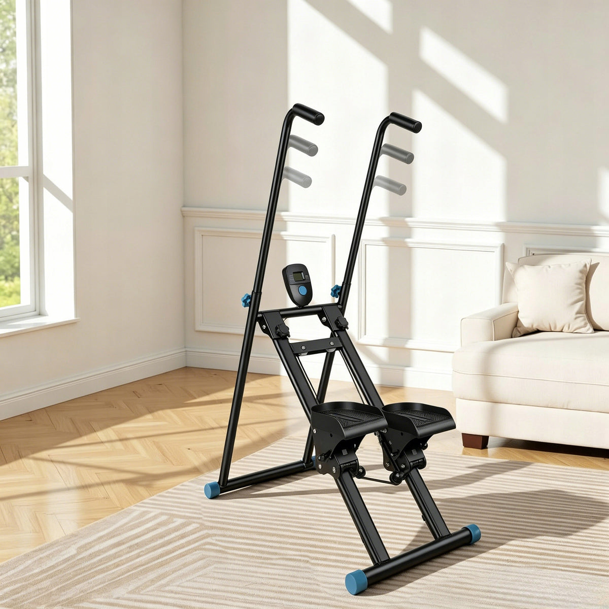 Stepper Home Fitness Stepper Adjustable Quiet Foldable LCD Black 120KG Load Manufacturer code 72010