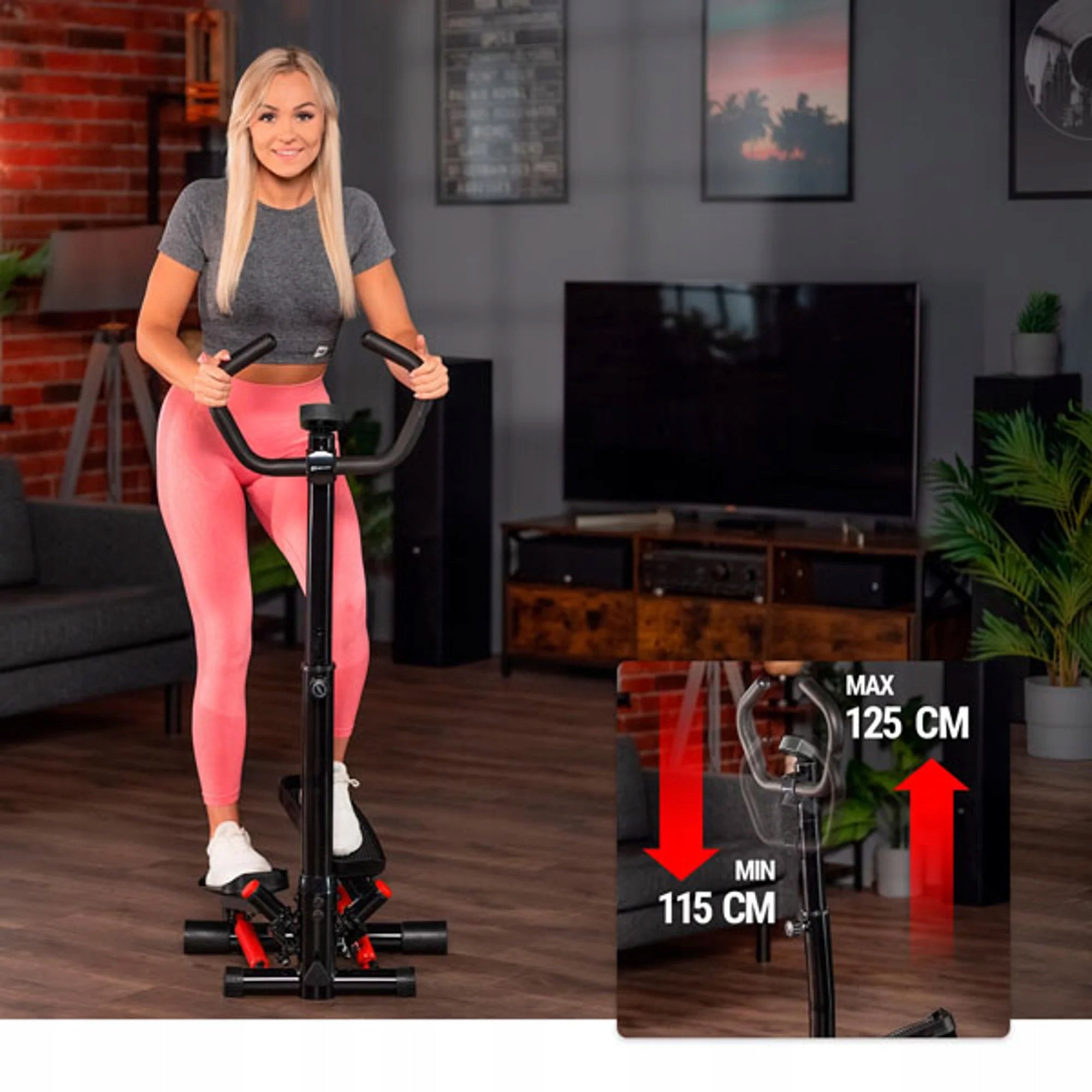Stepper Twisted Column with Expanders Cardio and Buttock Training Model Noble red