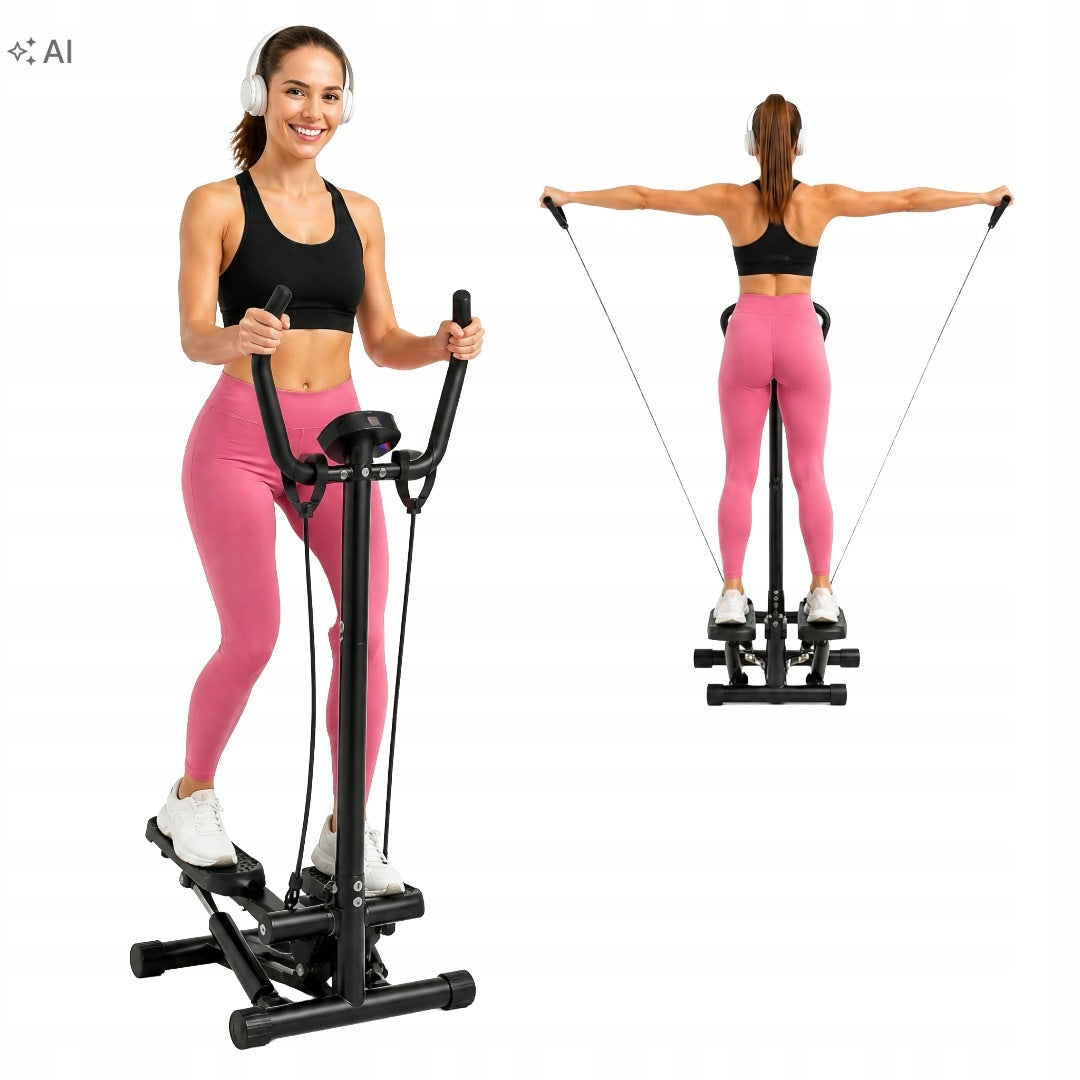 Stepper Twisted for Exercises with Column Cables and LCD Halo-Fit Counter