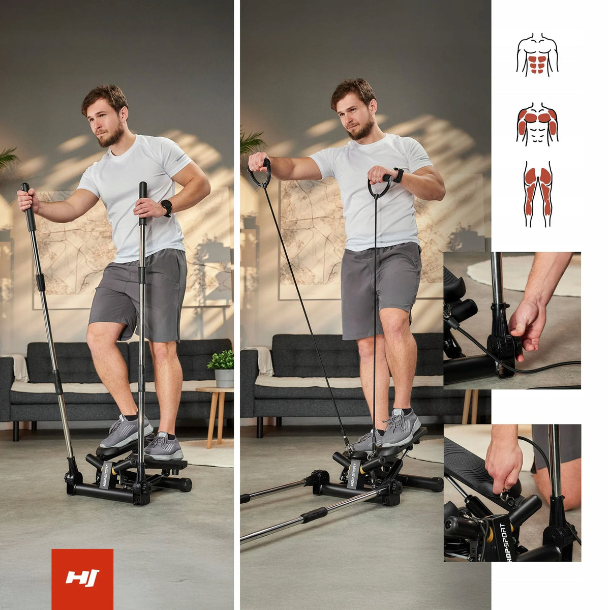 Stepper Twisted with Arms and Expanders Home Exercise Trainer Packaging status original