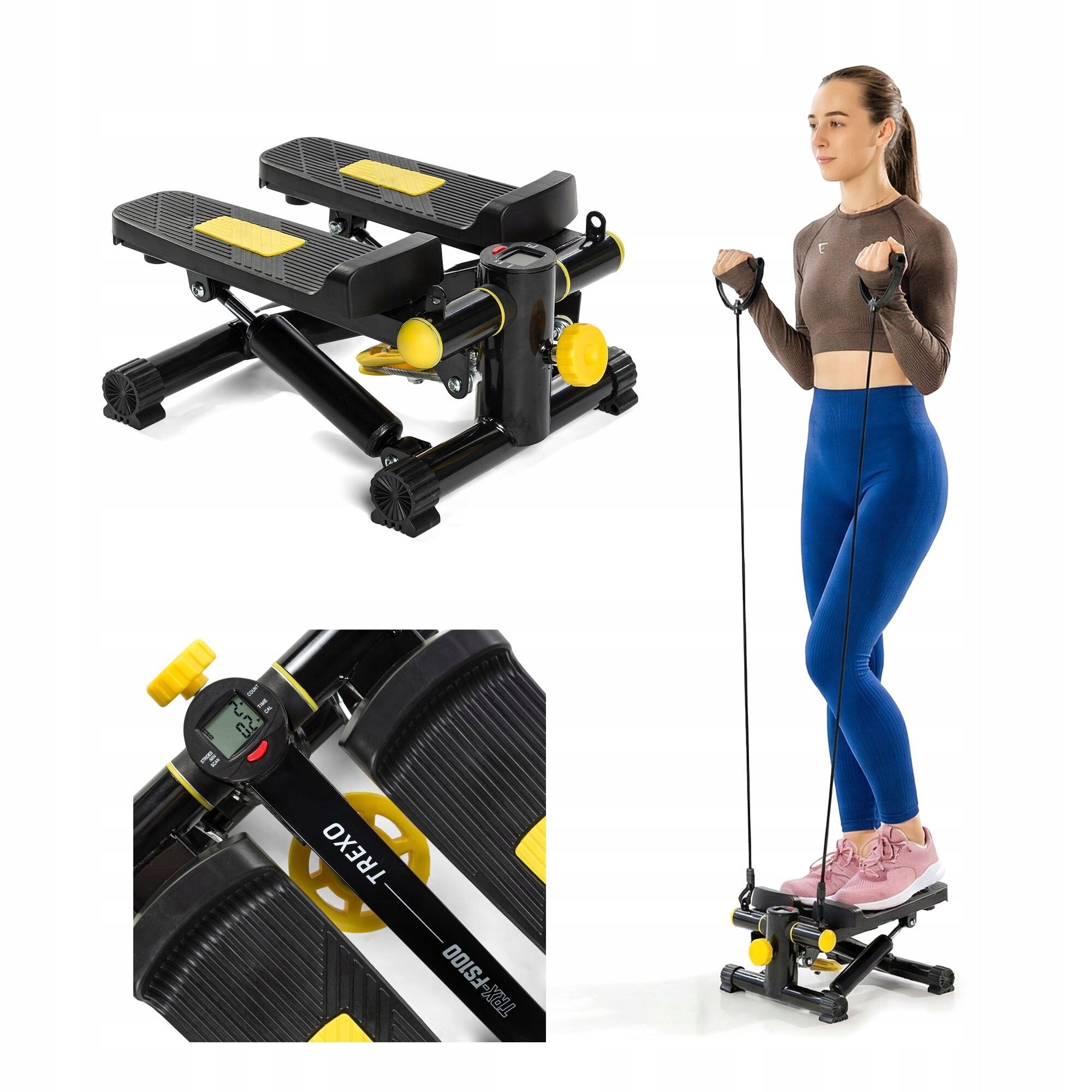 Stepper fitness step for aerobics exercises XTREXO FS100 with links + counter