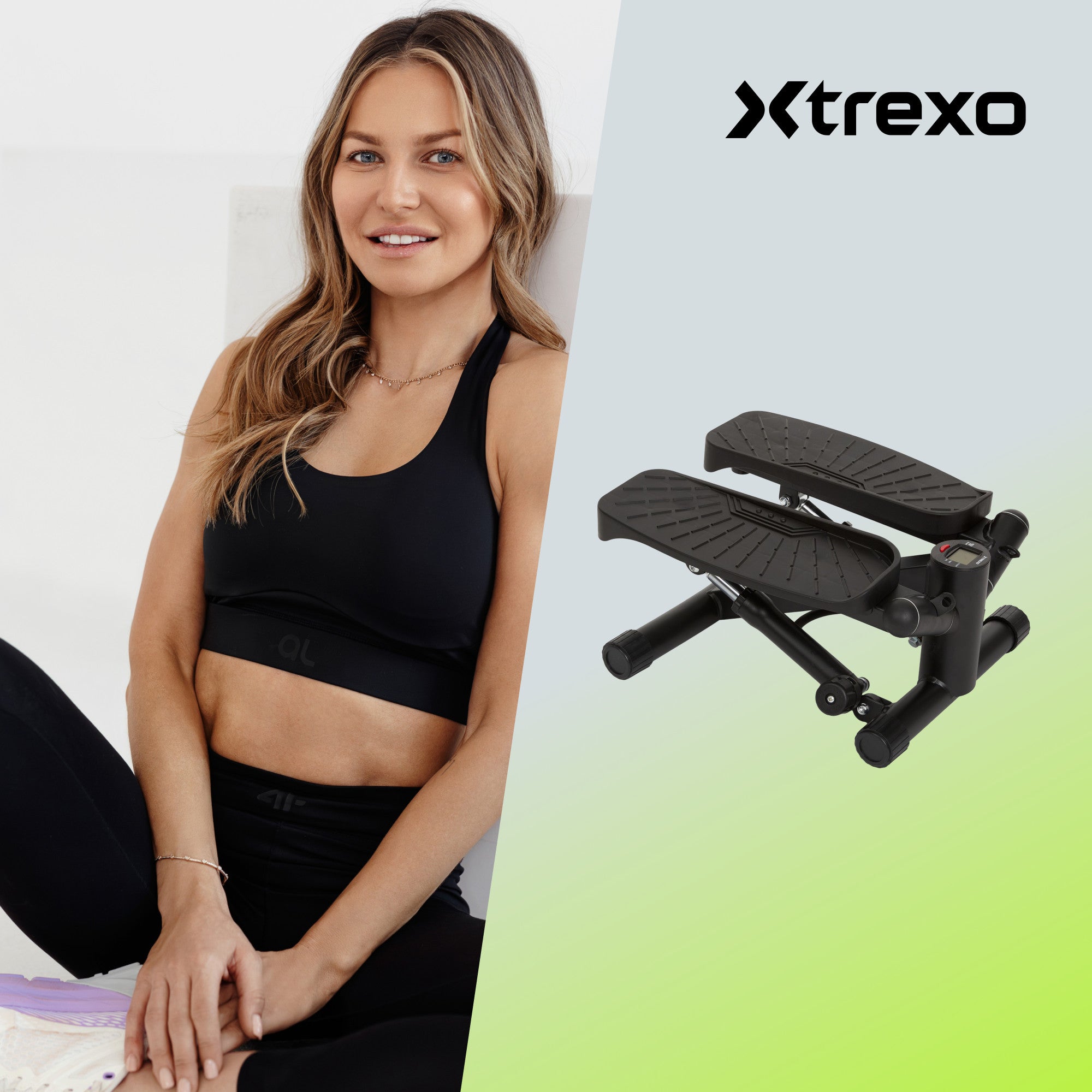 Stepper swivel XTREXO FS200 black WITH LINKS RESISTANCE SYSTEM LCD DISPLAY Packaging status original