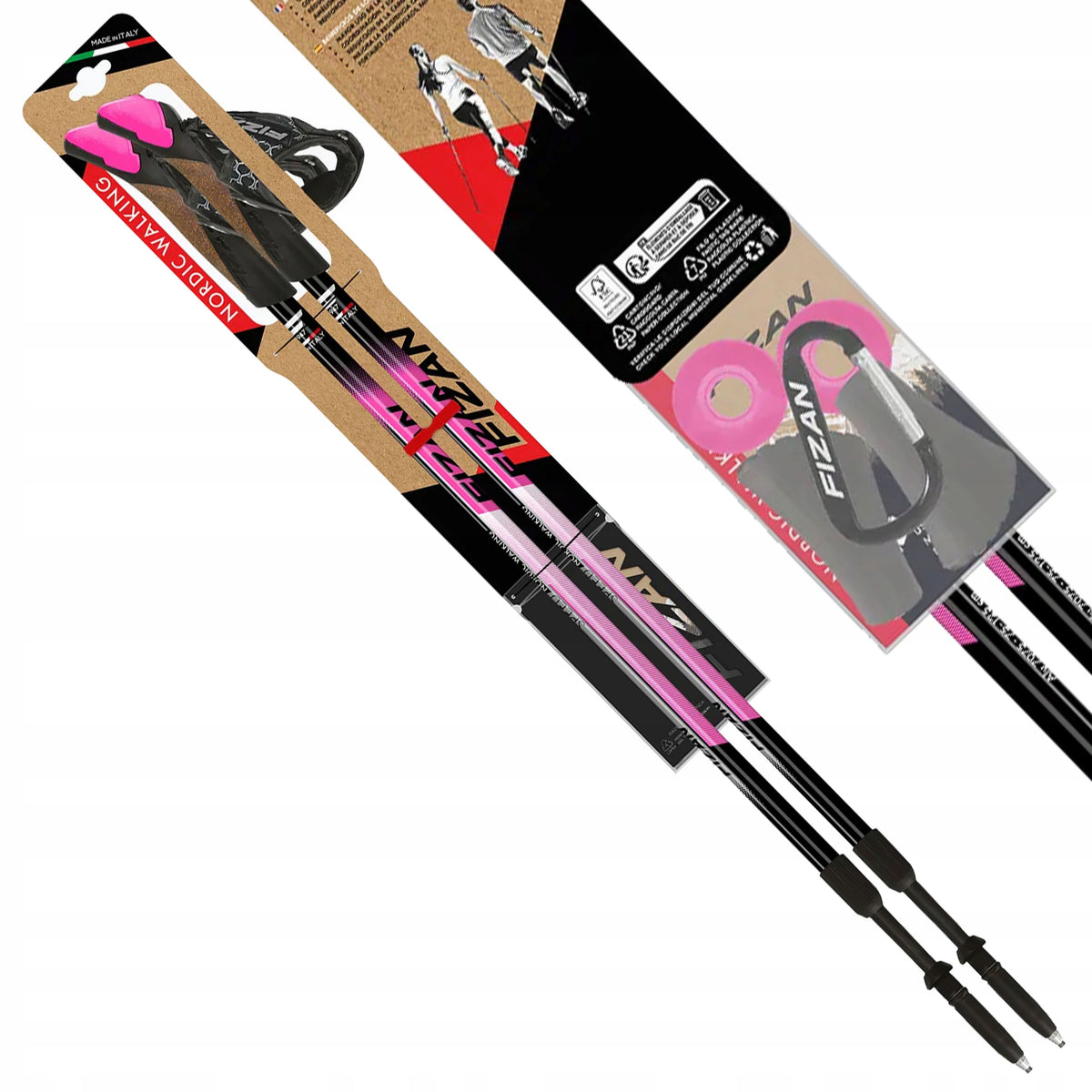 Sticks Fizan SPEED 75-125 cm pink Adjustable length 75–125 cm