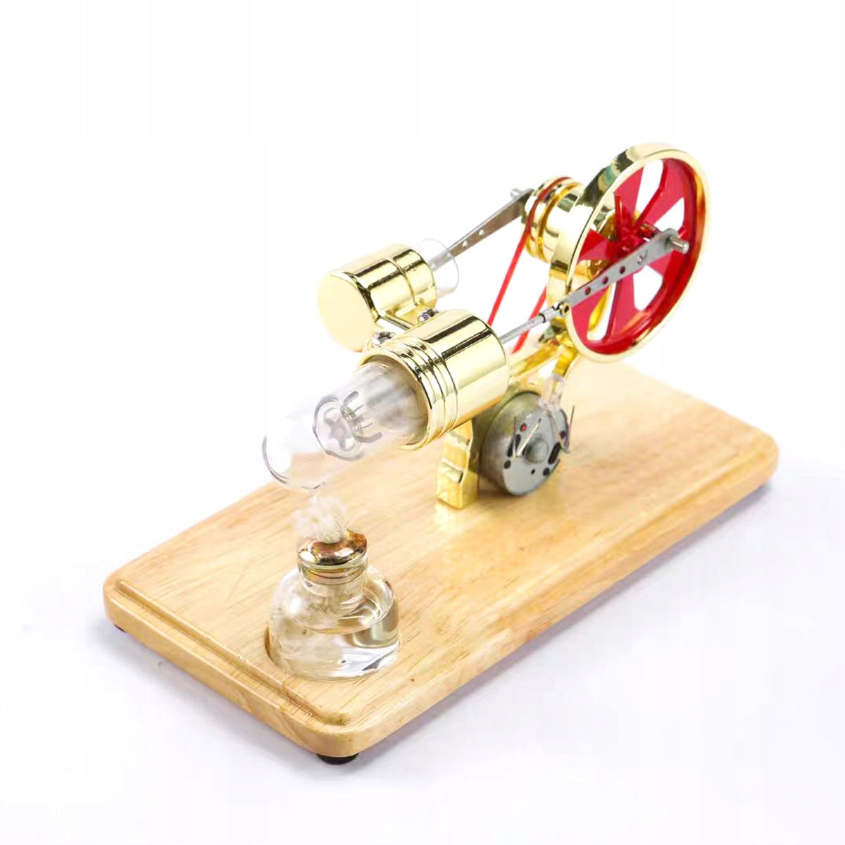 Stirling Engine Single Cylinder Bamboo Educational STEM NikolaToy Gift