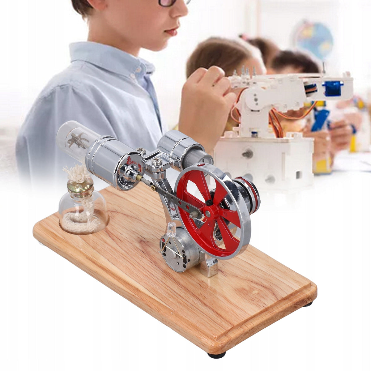 Stirling Motor NikolaToy Heat Generator, Kit, USB Educational Model Manufacturer code NK-25111