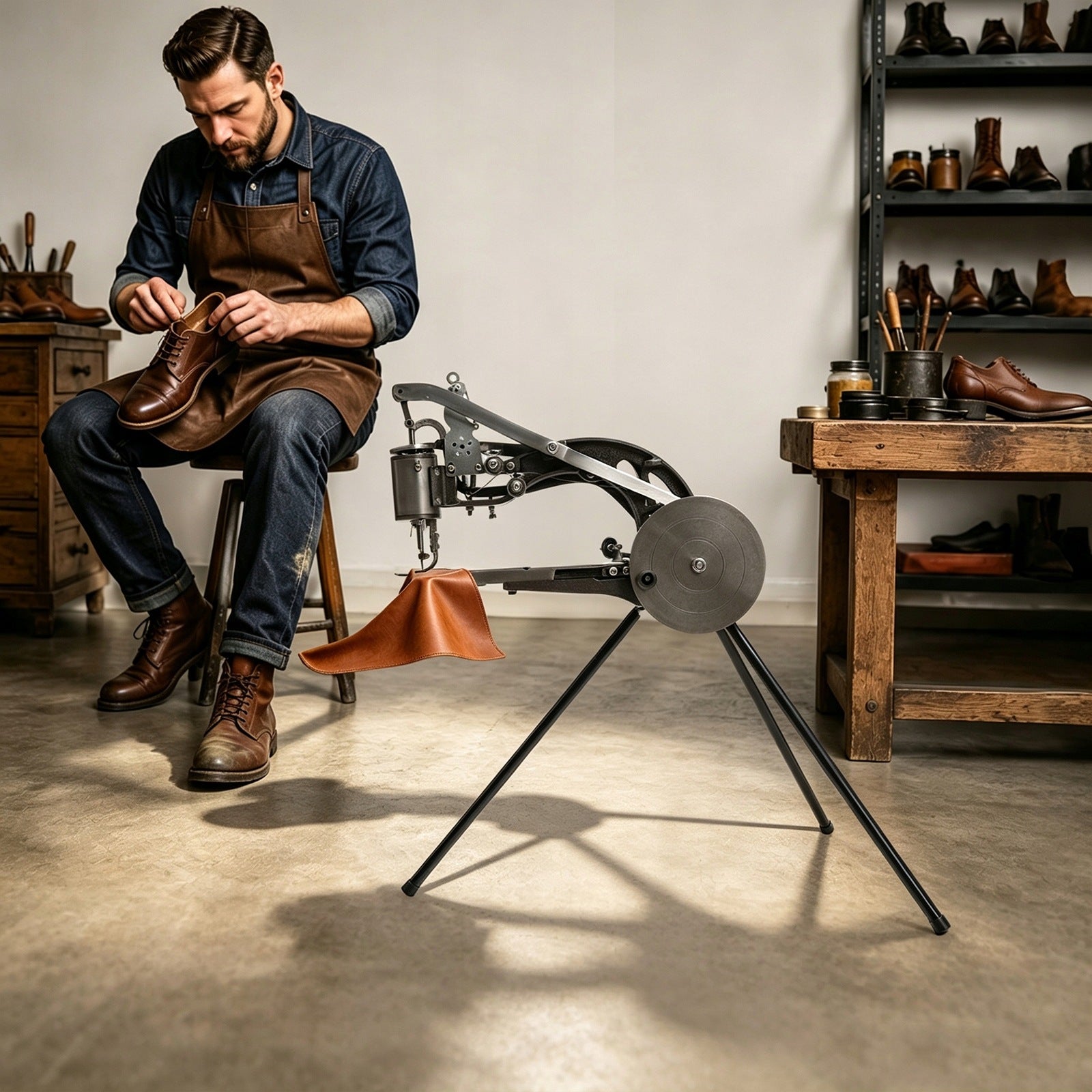 Stitcher, Hand Cobbler Shoe Repair Machine, Leather Shoe Sewing Machine Packaging status original