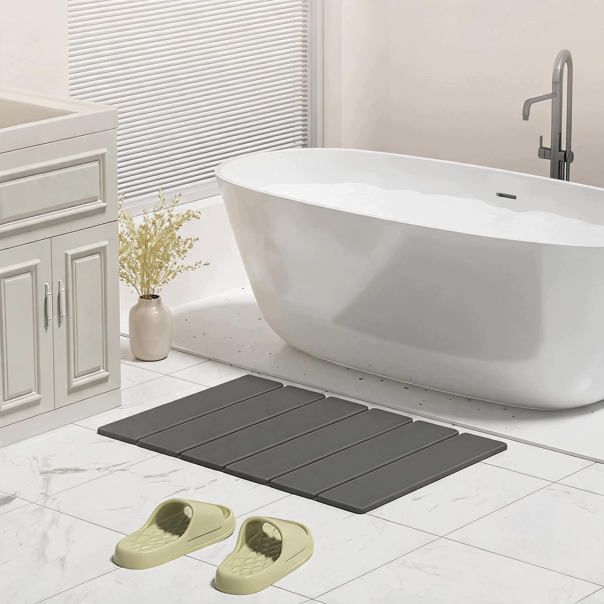 Stone Bath Mat - Foldable Diatomite Bath Mat, Non-Slip, Super Absorbent Packaging status original