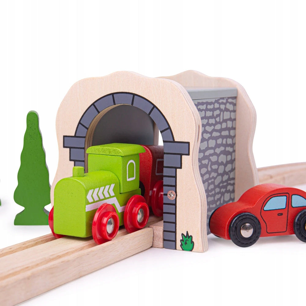 Stone Tunnel with Track - Wooden Queue series - BigJigs Brand Bigjigs Toys