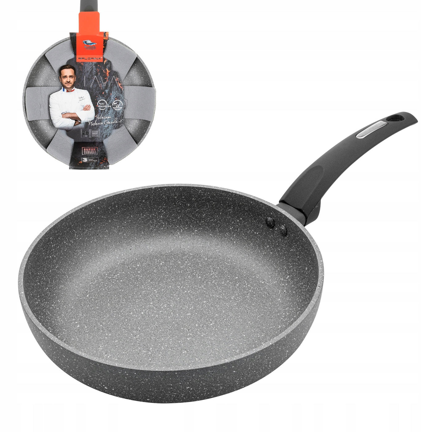 Stone pan Florina Lava Stone 26 cm by Mateusz Gessler grey