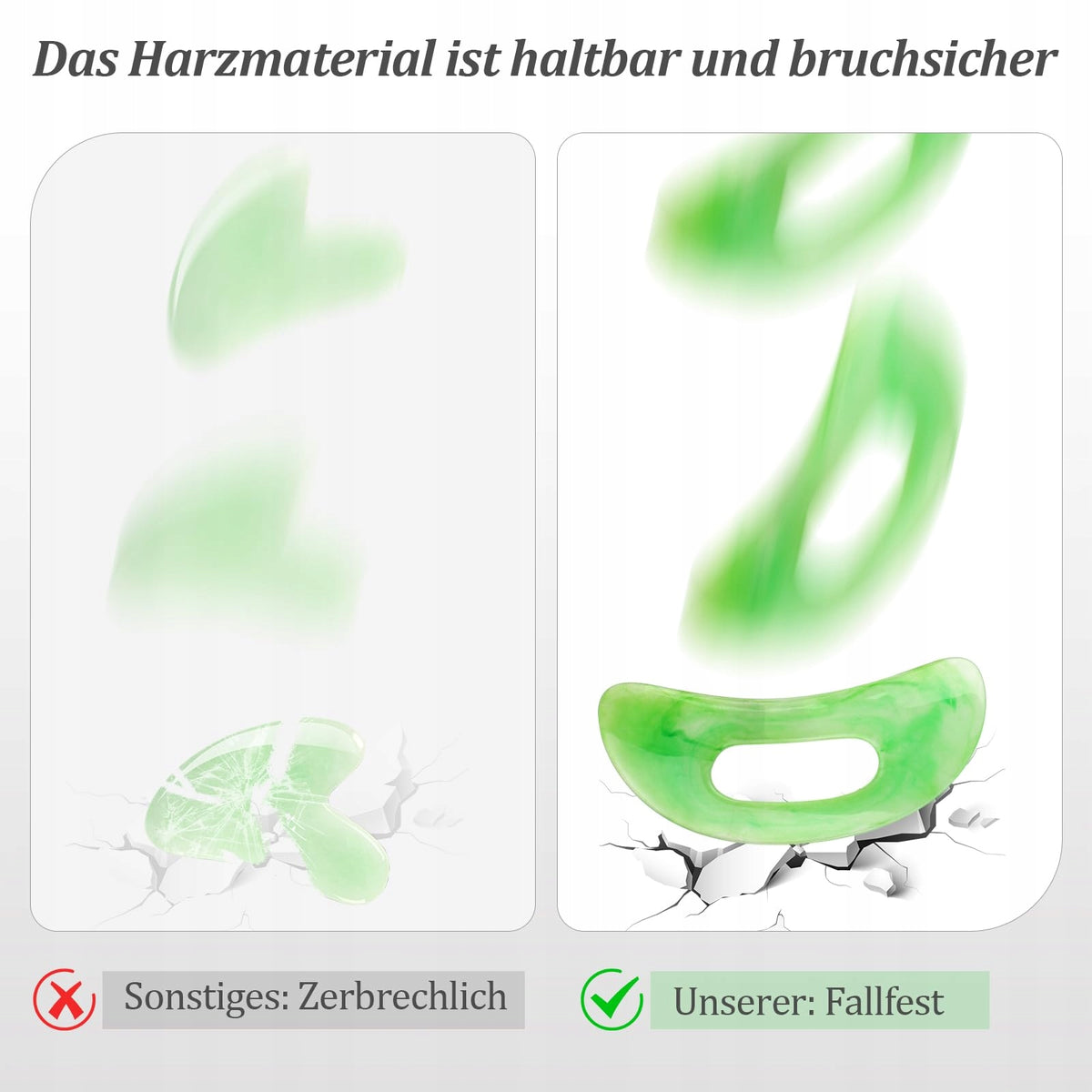 Stones Gua Sha HURIFENG massager 2 pcs with face and body grips 18,7 cm Packaging status original