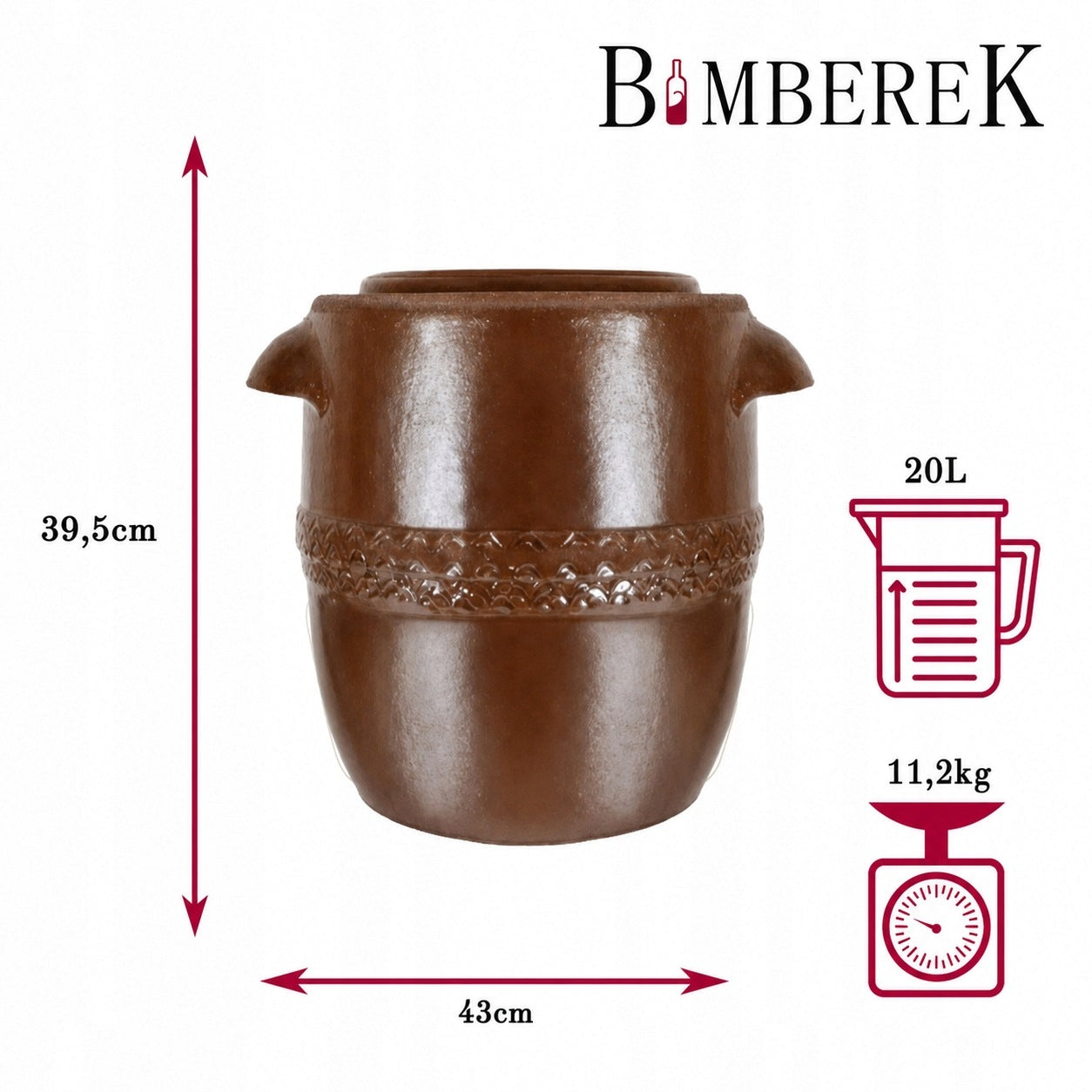 Stoneware 20l barrel for pickling cucumbers cabbage stoneware pot with lid Packaging status original
