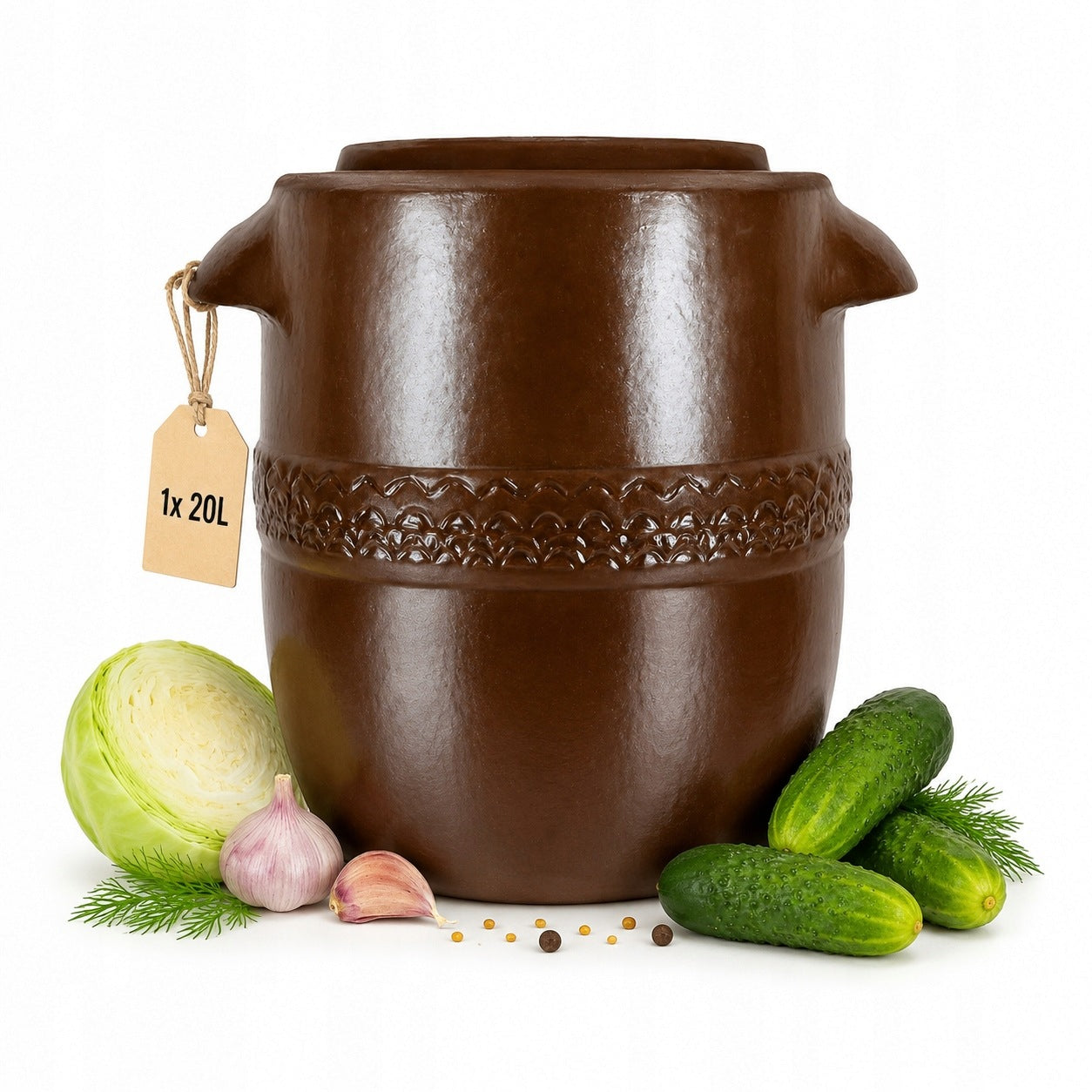 Stoneware 20l barrel for pickling cucumbers cabbage stoneware pot with lid