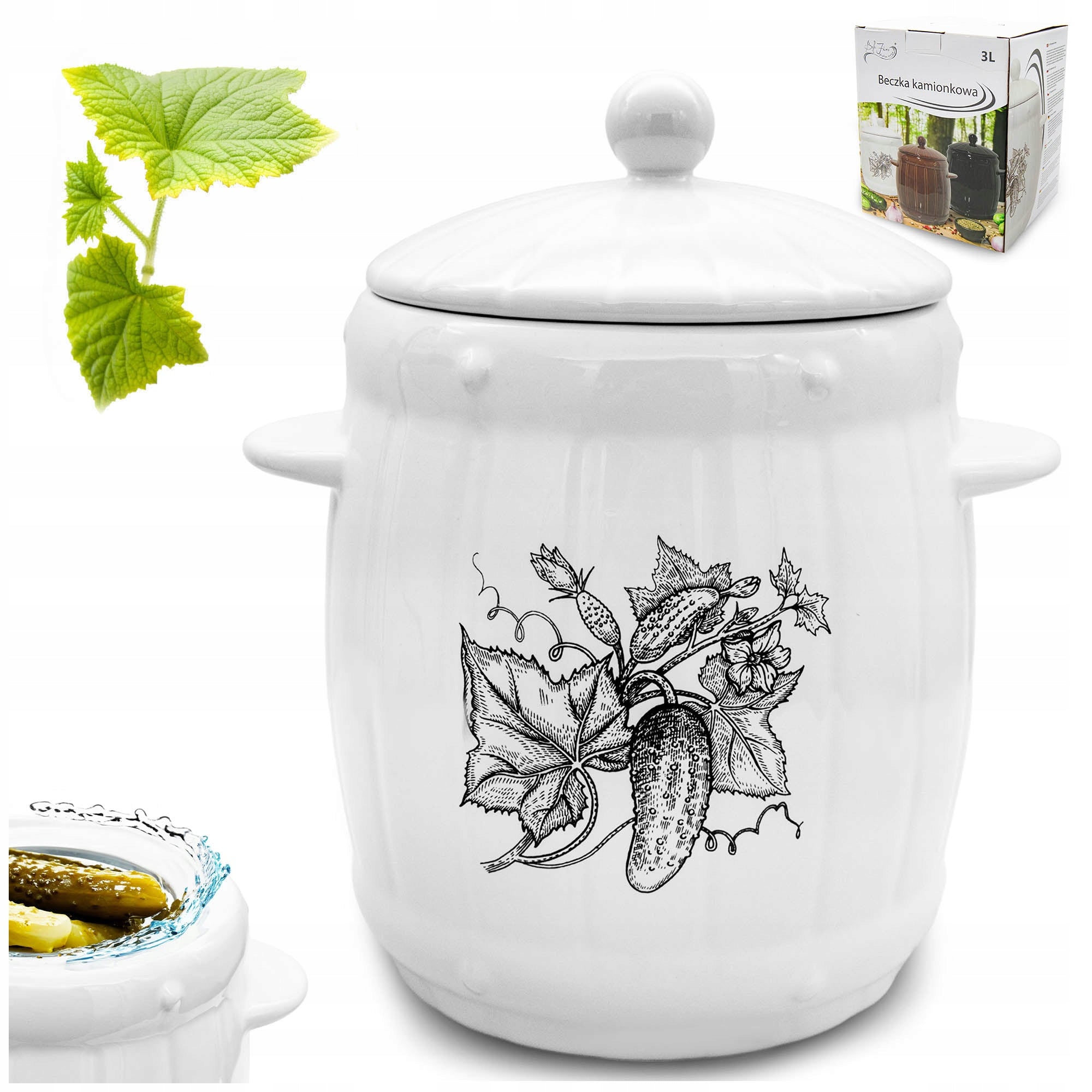 Stoneware Barrel for Silage HERMETIC Cucumber Sauce Cabbage 4L