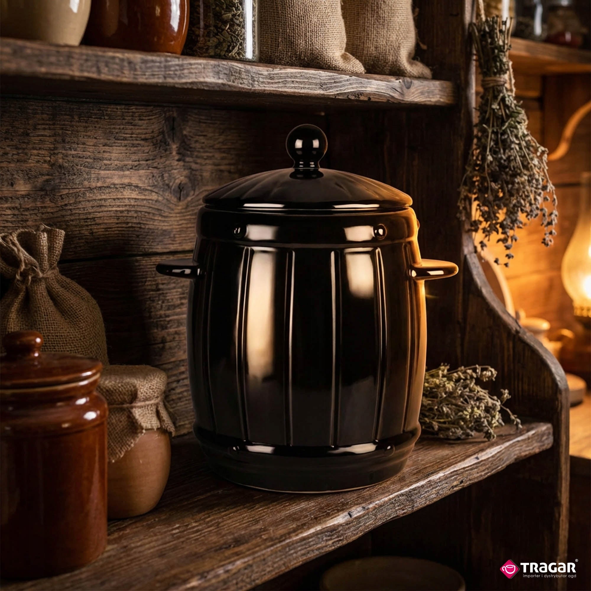 Stoneware barrel 4L HERMETIC stoneware for pickling cucumbers cabbage jar Brand Bella Fiore