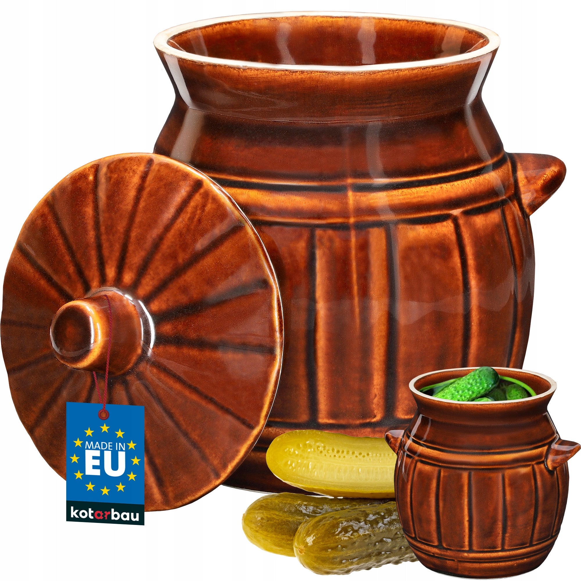 Stoneware barrel pot stoneware pickling cucumbers cabbage 2,7L