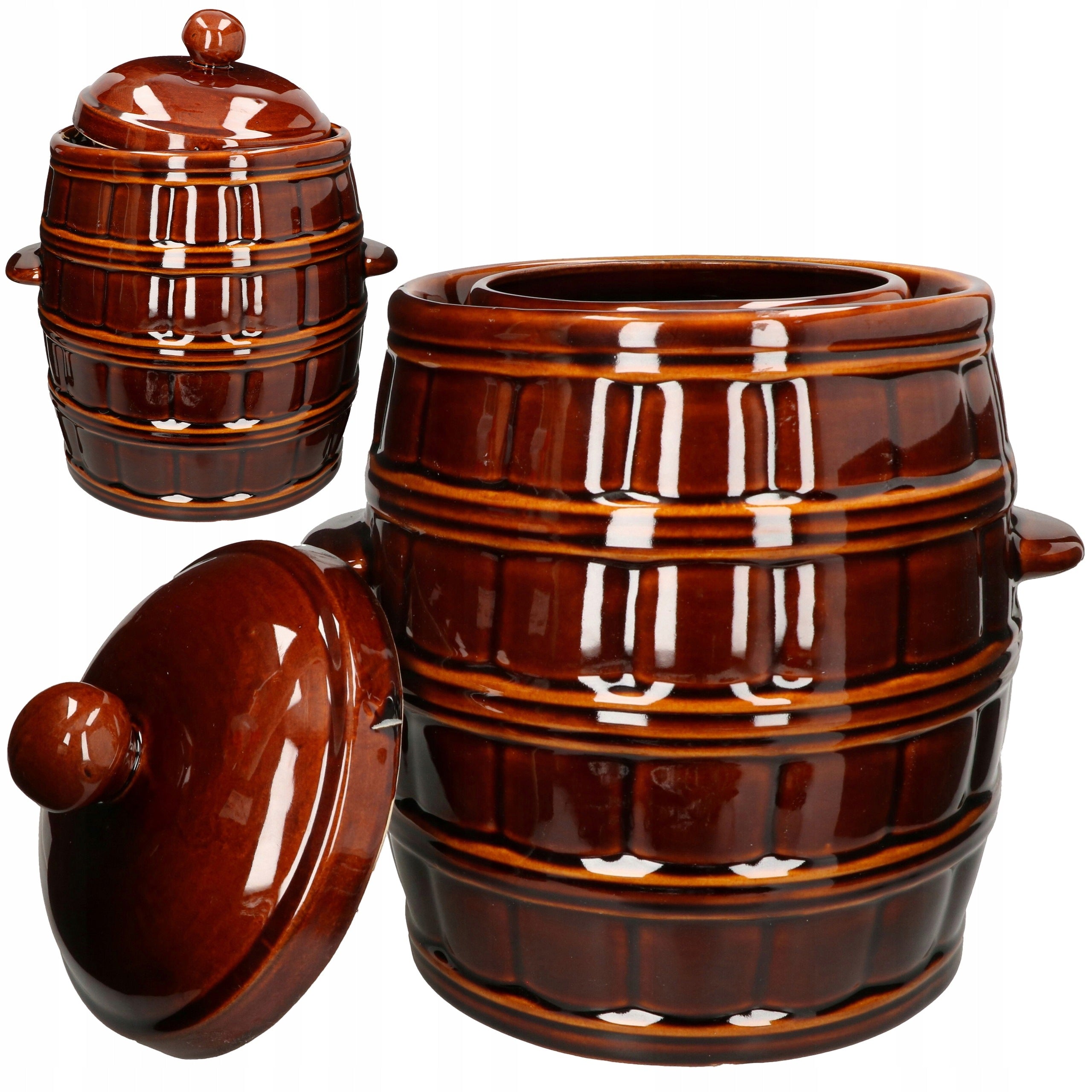 Stoneware barrel with flange brown stoneware 8L for pickling cucumber cabbage