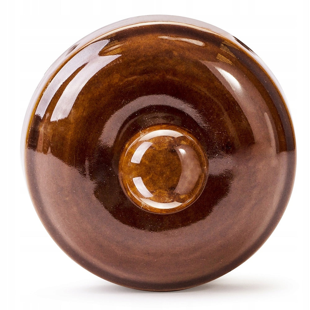 Stoneware lid KRYSTYNKA BROWN 13 cm