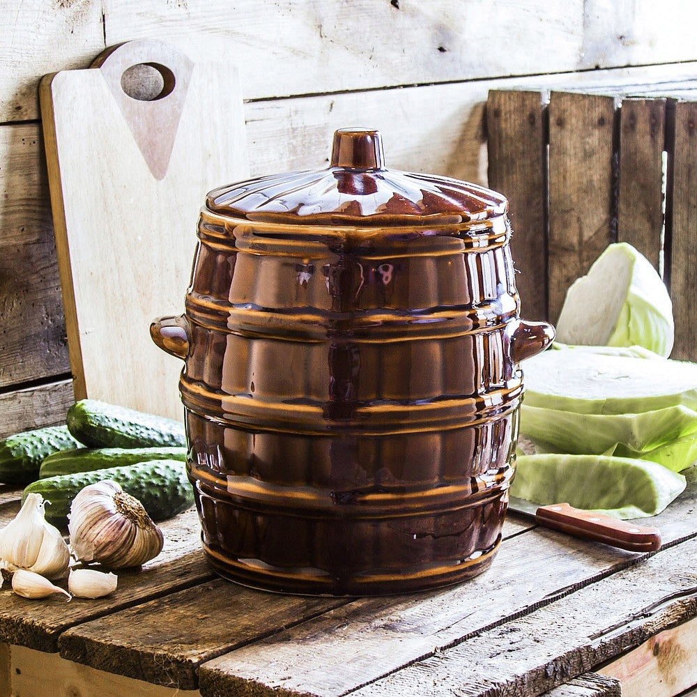 Stoneware pot 8L cucumber cabbage pickling barrel with lid Manufacturer code 050200369
