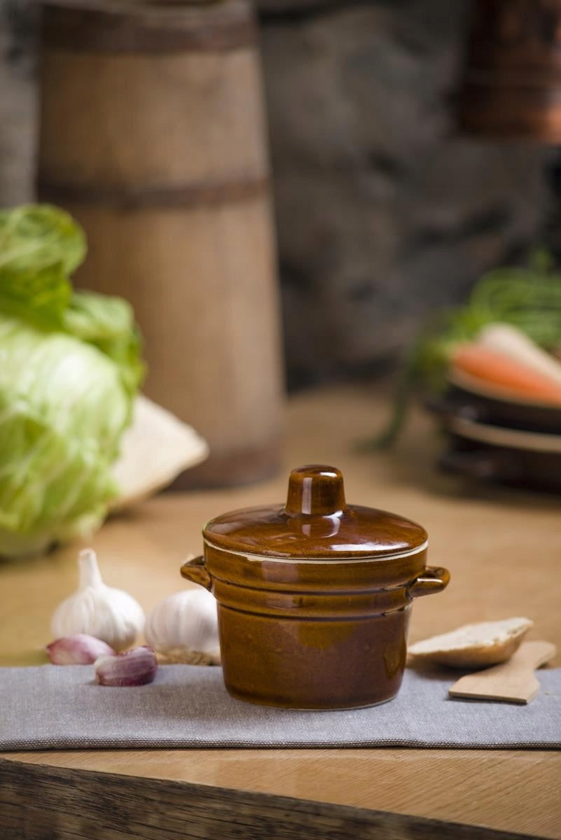 Stoneware pot Q11 0,5L with lid Krystynka Brand Krystynka