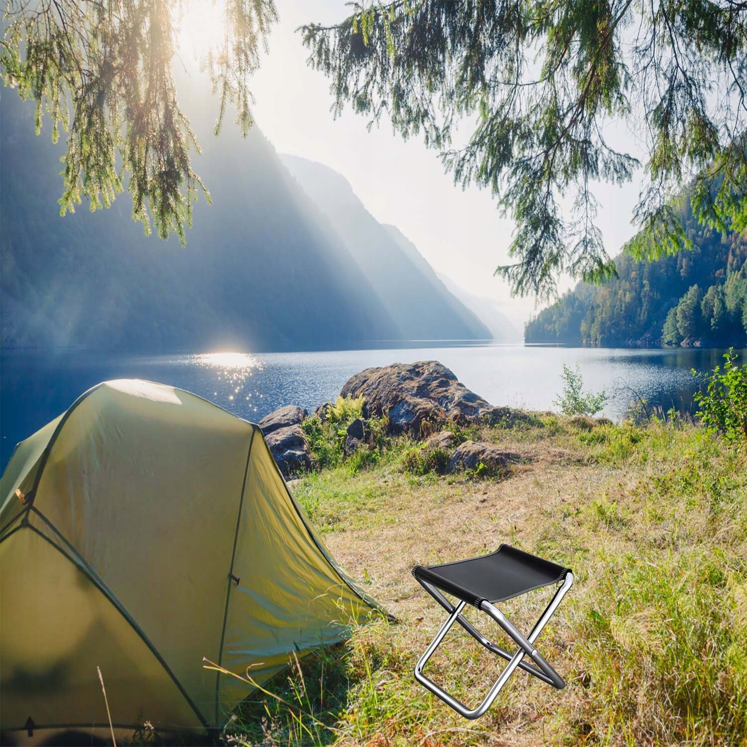 Stool Folding Fishing Chair Hiking Camping Reclining 29 cm Packaging status original