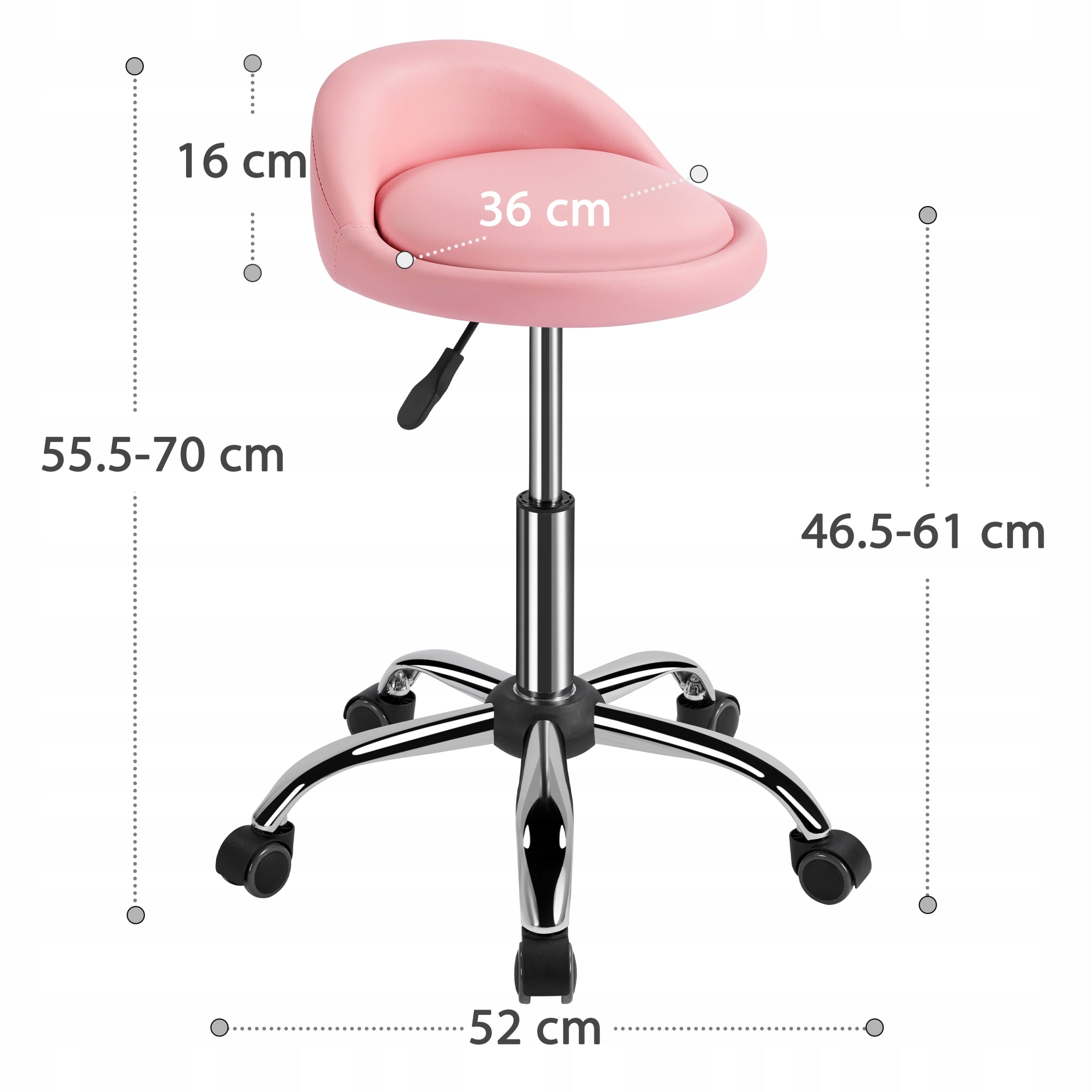 Stool for Living Room Dining Room Modern Rotating with Adjustment, Pink Brand Yaheetech