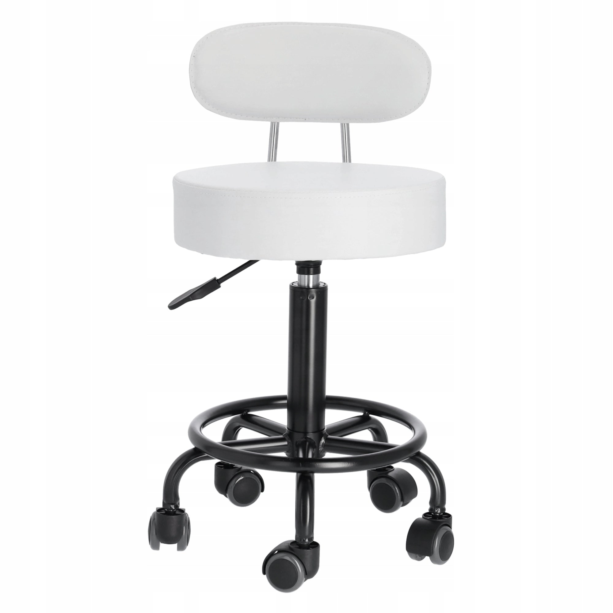 Stool white cosmetic barber bar stool adjustable with EMMA backrest Packaging status original