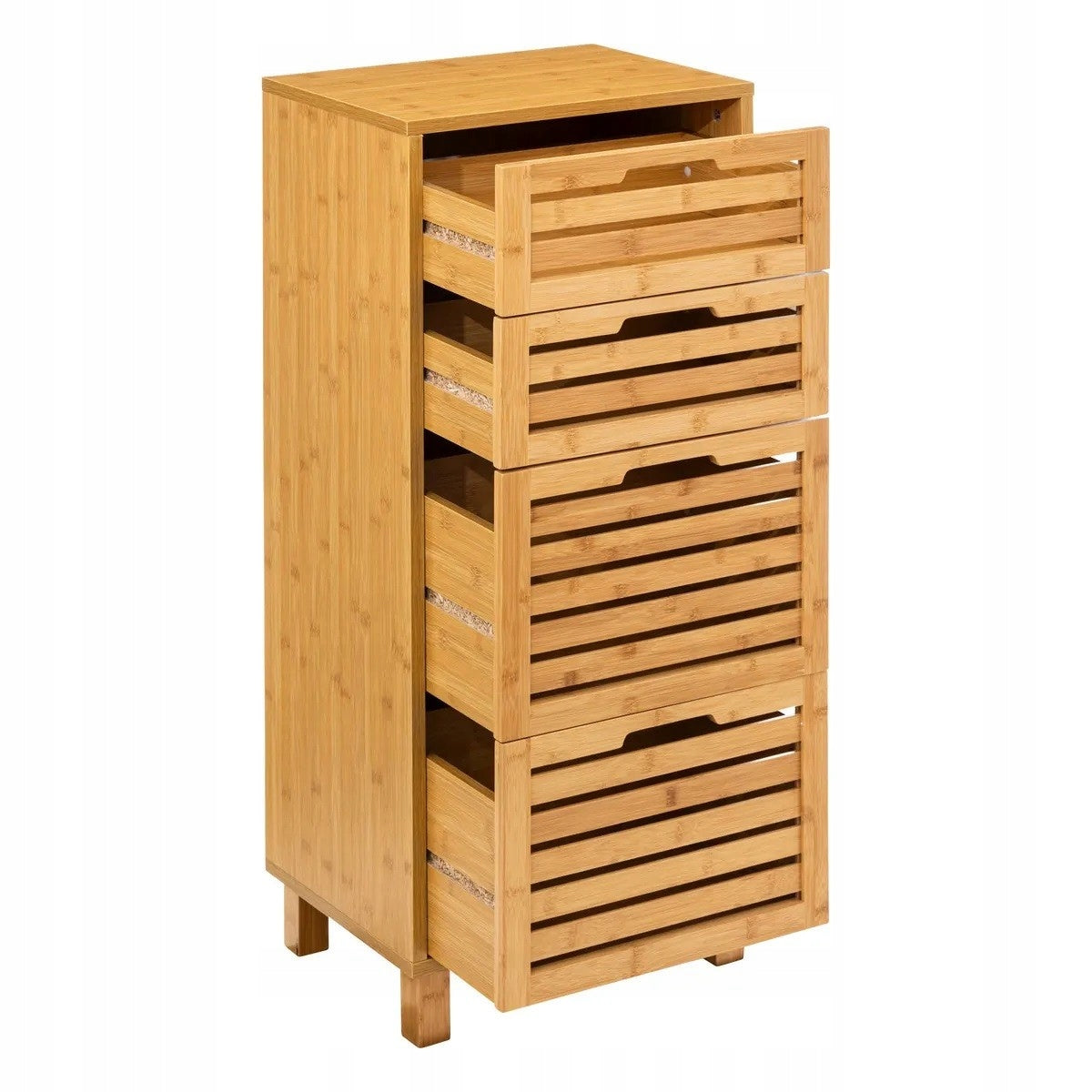 Storage Rack Bathroom Cabinet 4-Drawer Bamboo Spacious 97 cm Brand 5five Simply Smart