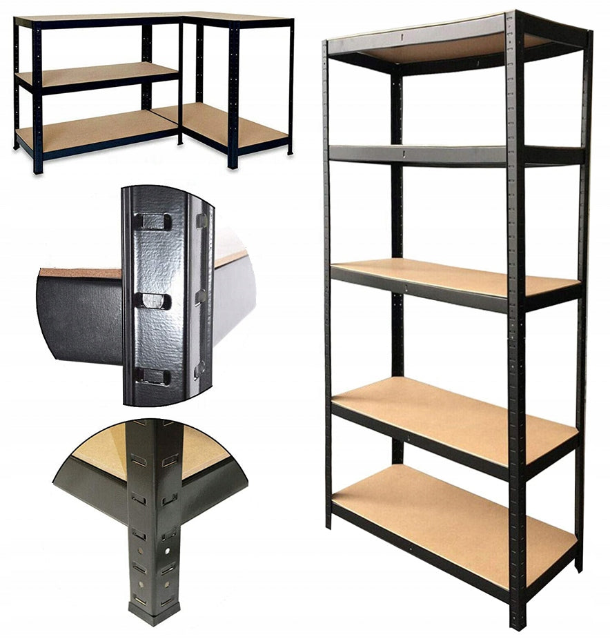 Storage Rack Metal 5 Shelves Pantry Garage Basement 180x90x40 1175 kg