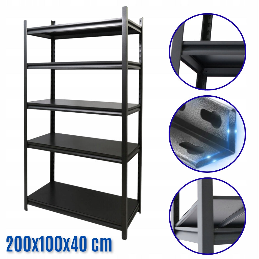 Storage Rack Metal Jupiter 200x100x40, Strong 1000kg, 5 Shelves Manufacturer code GAR2137420