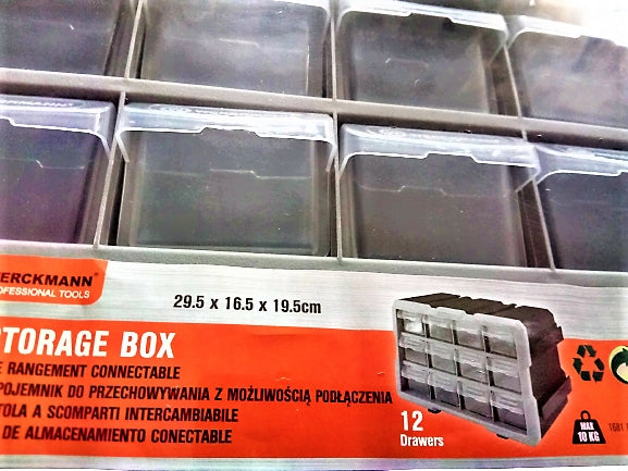 Storage box organizer container with 12 drawers WERCKMANN Capacity 0.5 l