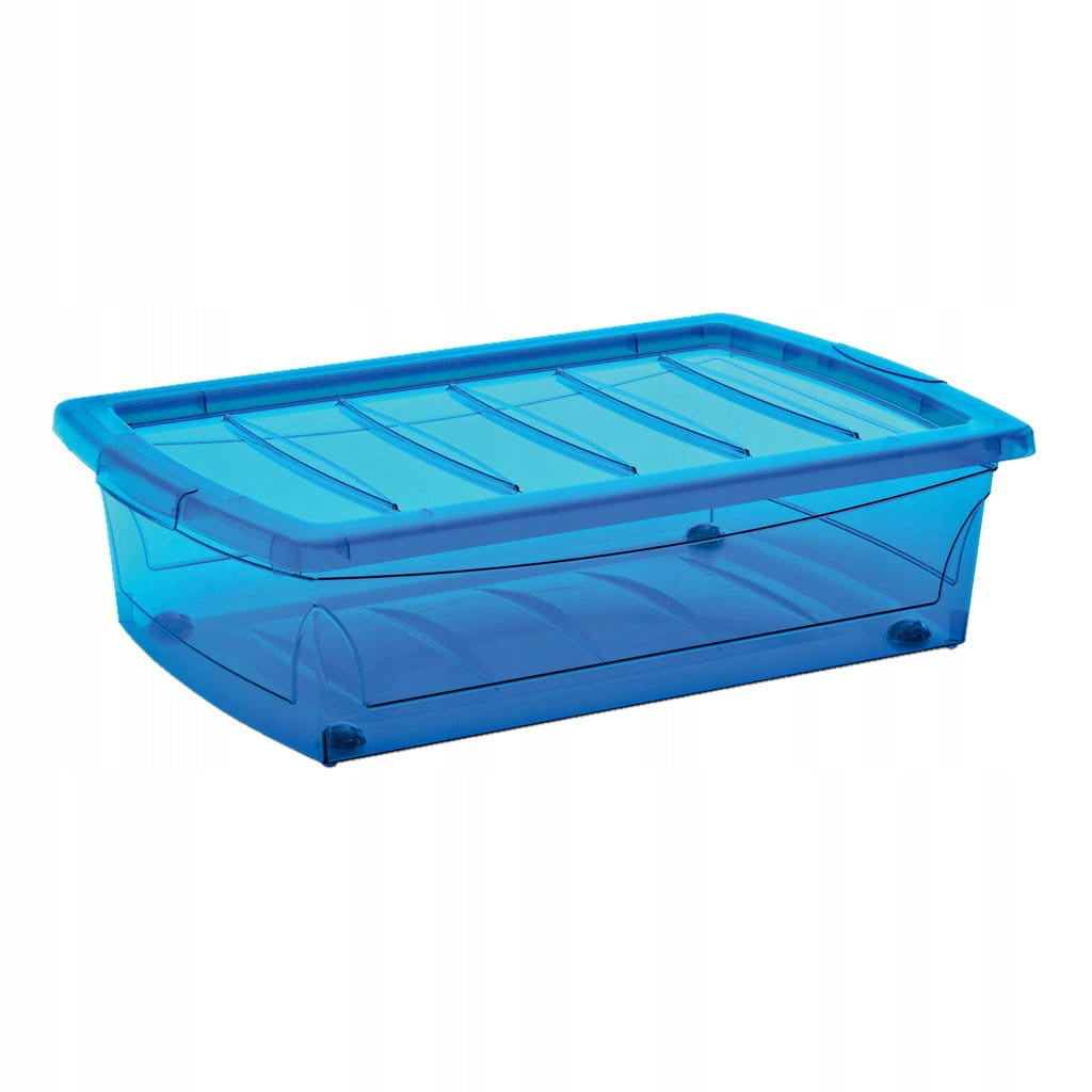 Storage container blue with lid 25l