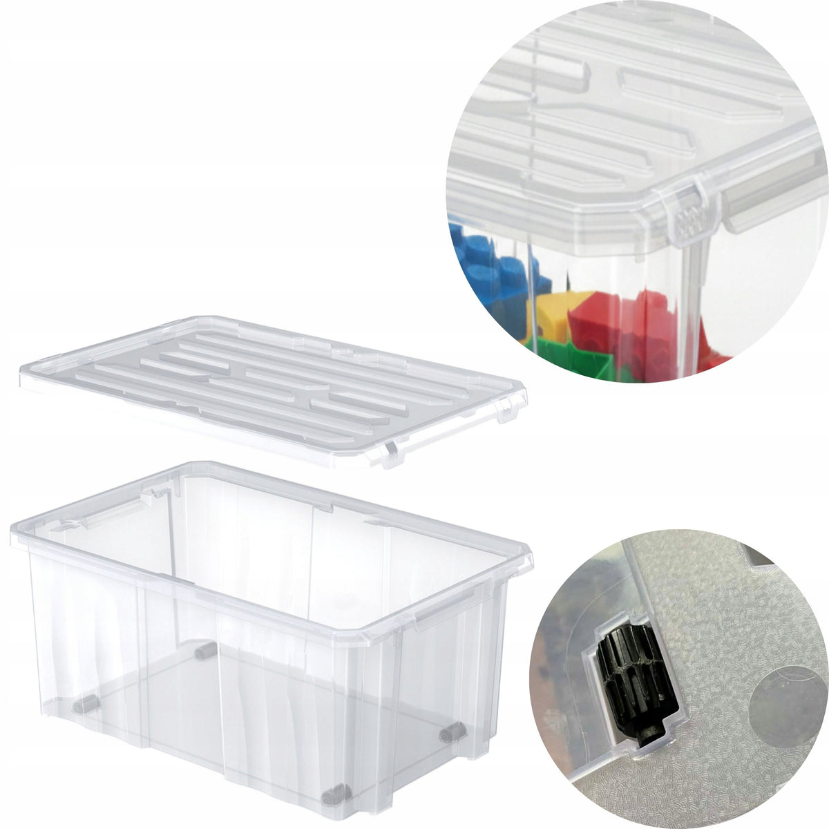 Storage container with lid 45L 60x40cm Box Organizer Packaging status original