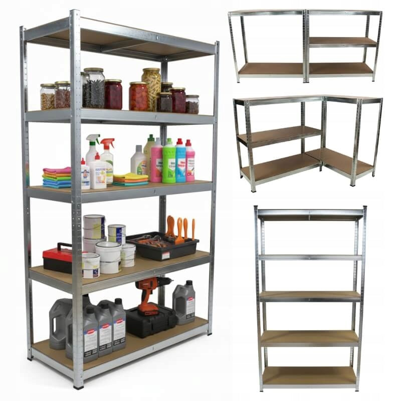 Storage rack METAL 5 shelves 180x90x40 ZINC workshop STRONG 875 kg Packaging status original