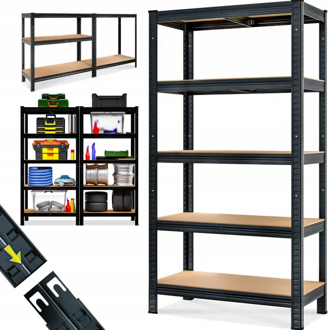 Storage rack black 180x90x40cm galvanized 875kg