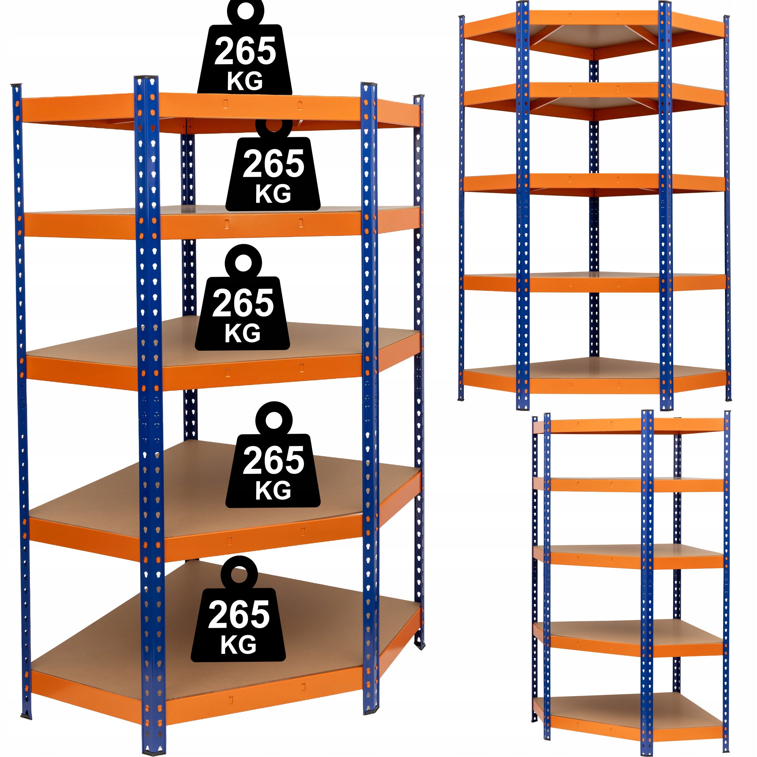 Storage rack metal corner STRONG 5x265 kg rivet lacquered DOOC Manufacturer code NLA265/BO