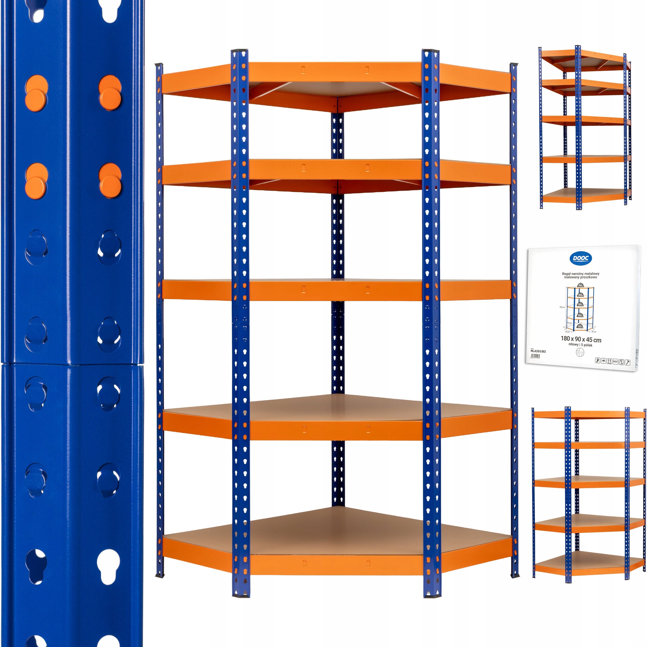 Storage rack metal corner STRONG 5x265 kg rivet lacquered DOOC