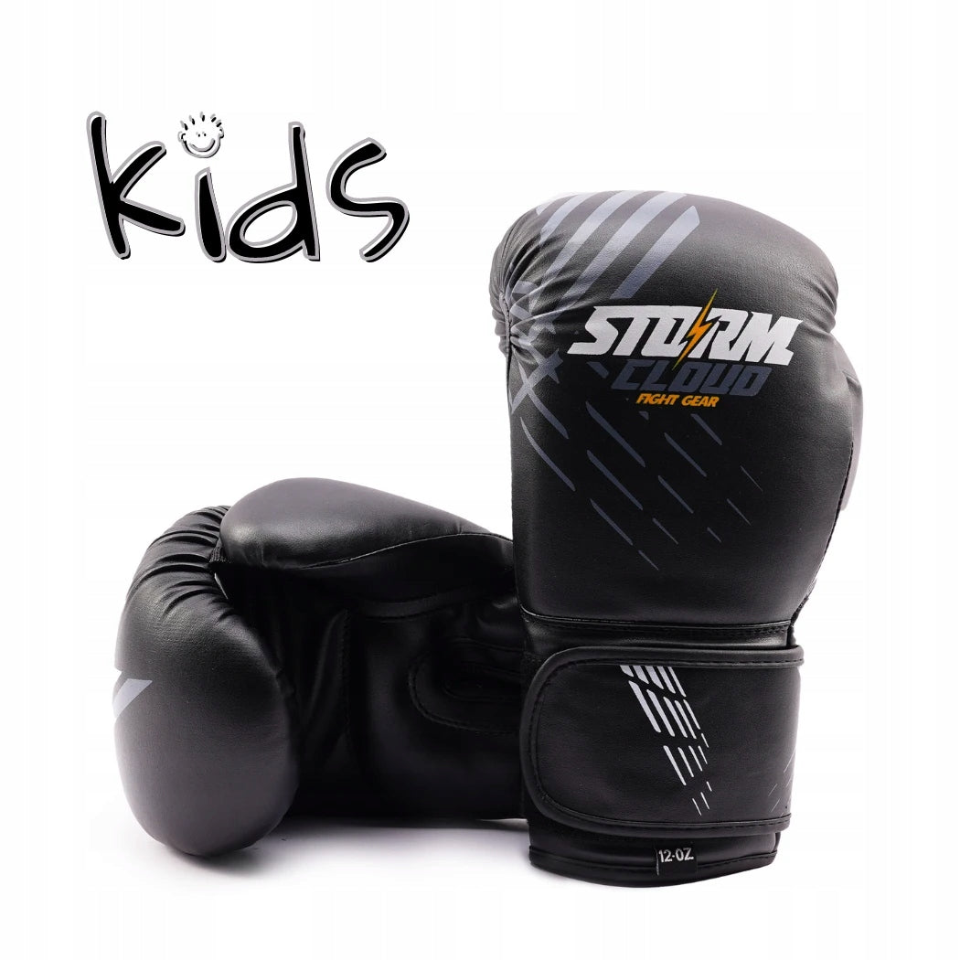 StormCloud Boxing Gloves for Kids Lynx Black and Grey 6oz
