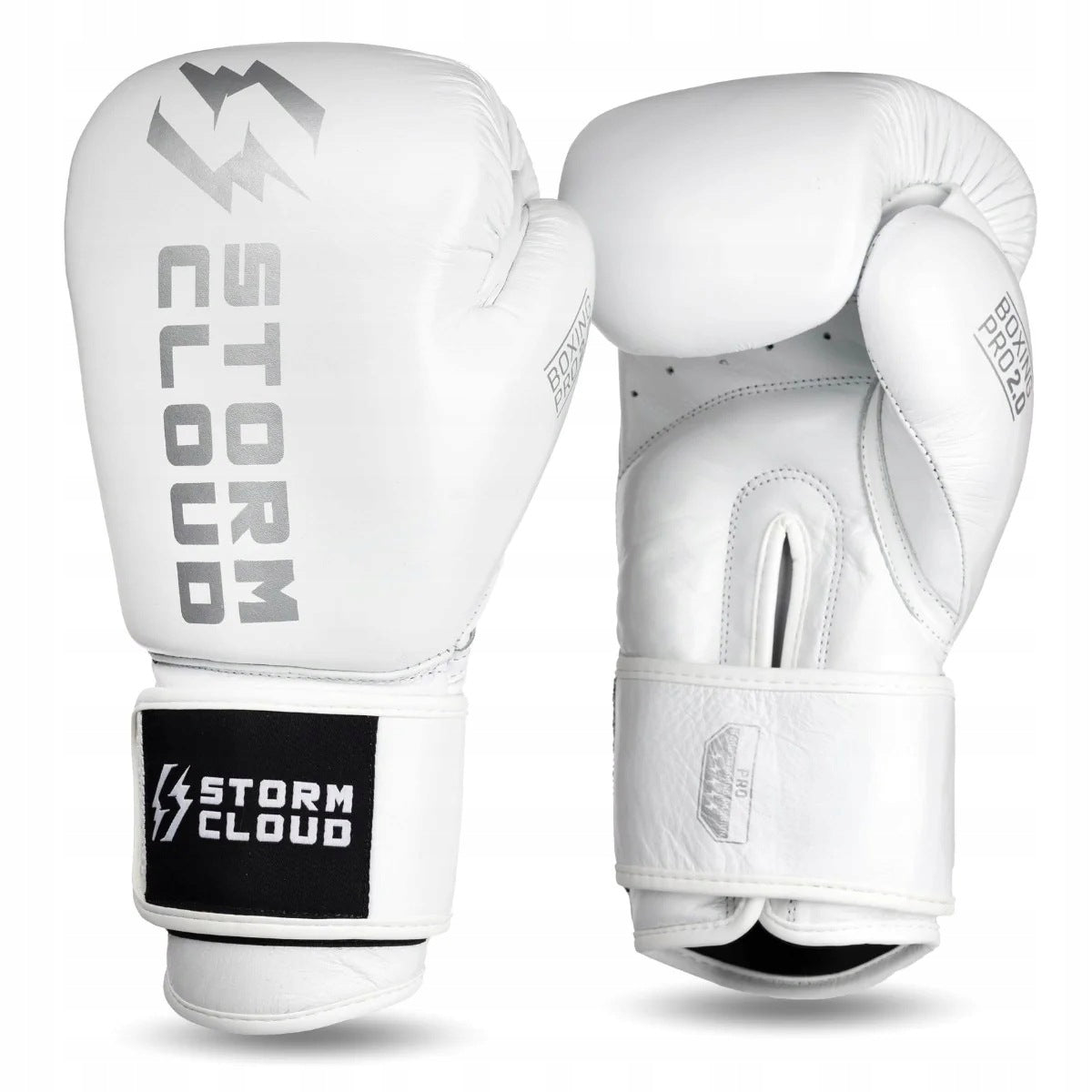 StormCloud Cowhide Leather Boxing Gloves Boxing Pro 2.0 White 16oz