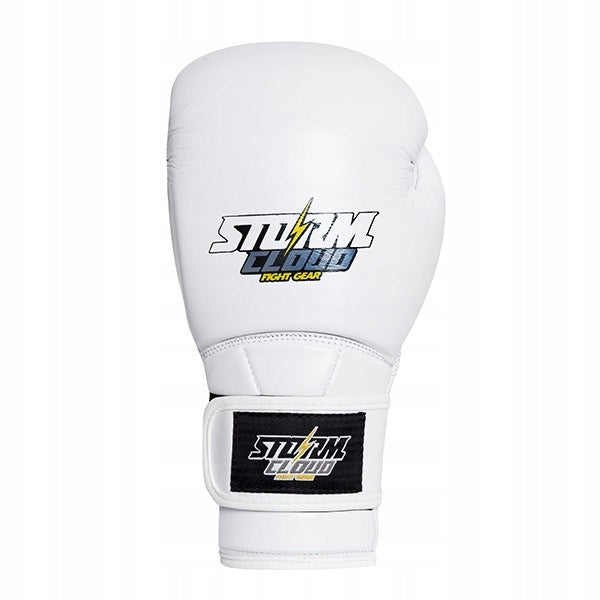 StormCloud Sharq Boxing Gloves Comfortable Genuine Leather 14 oz White Packaging status original