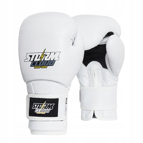 StormCloud Sharq Boxing Gloves Comfortable Genuine Leather 14 oz White