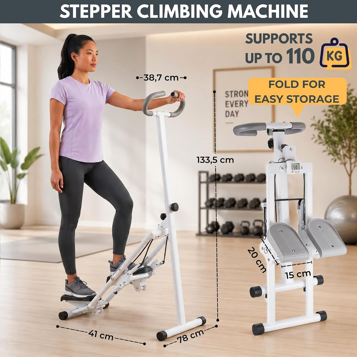 Straight Stepper FFitness Stepper Machine Climbing stairs. Model Stepper Machine Wspinaczka na schody.