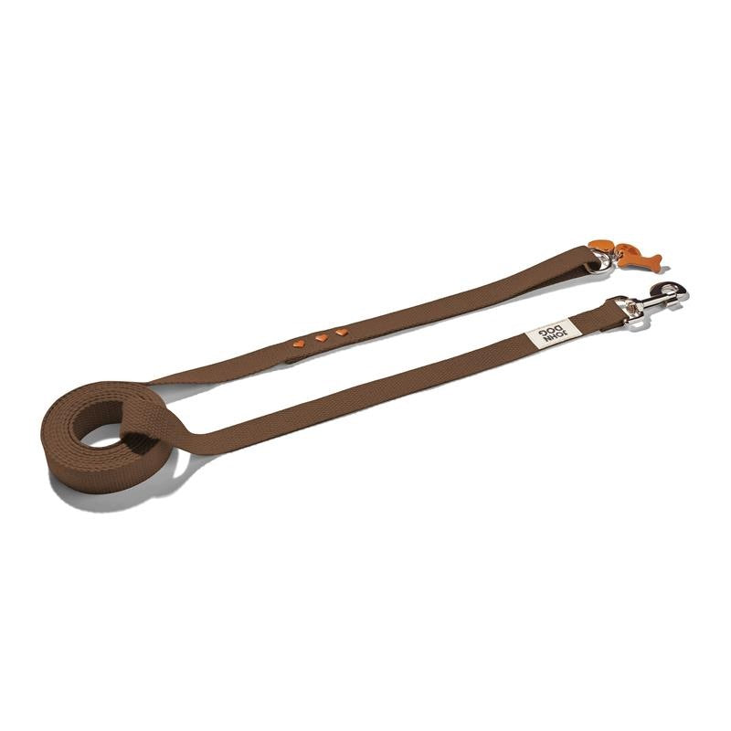 Straight leash for dog Chocolate brown John Dog Manifest 3 m wide 1,5 cm