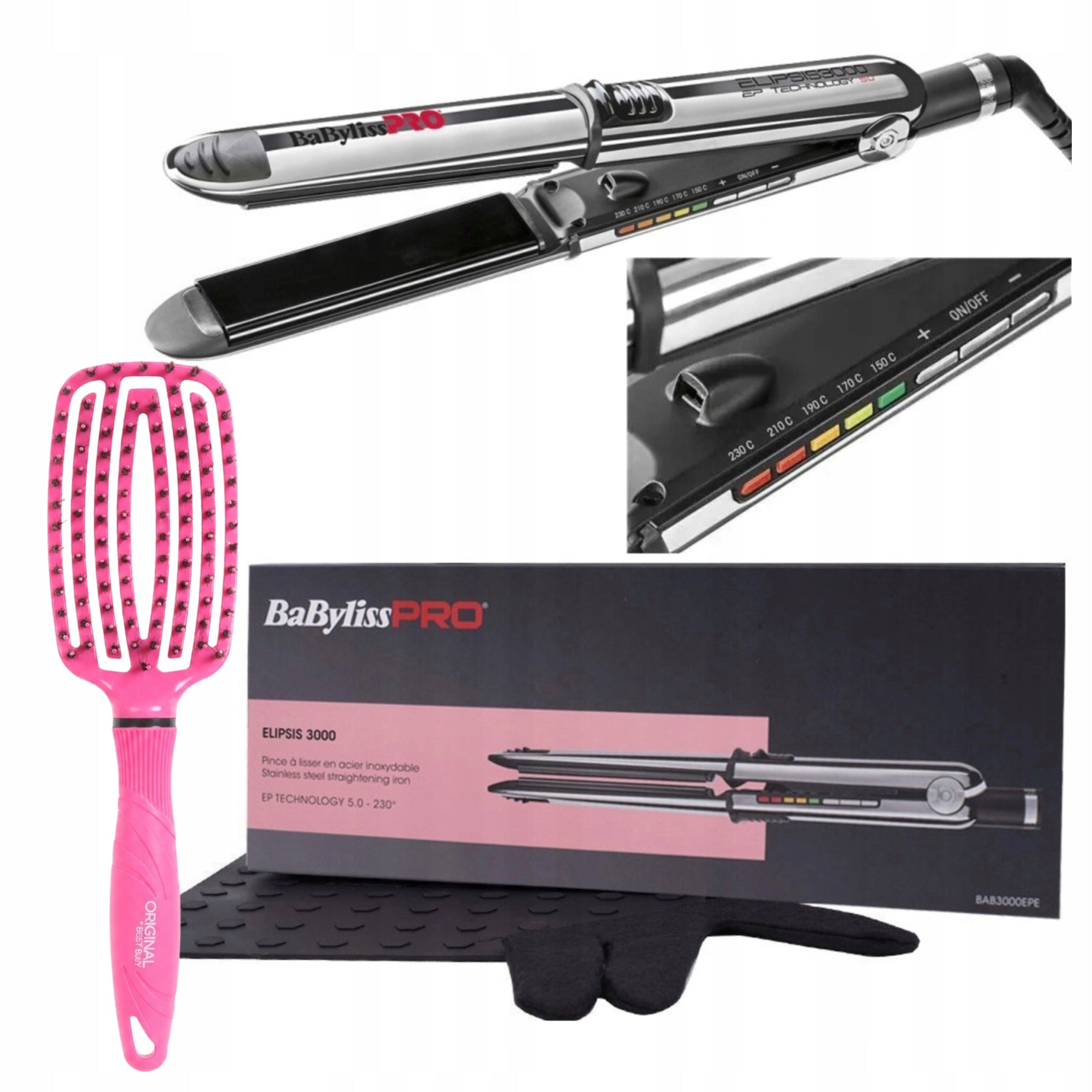 Straightener BaByliss PRO Elipsis 3000 BAB3000EPE mat+ceramic brush