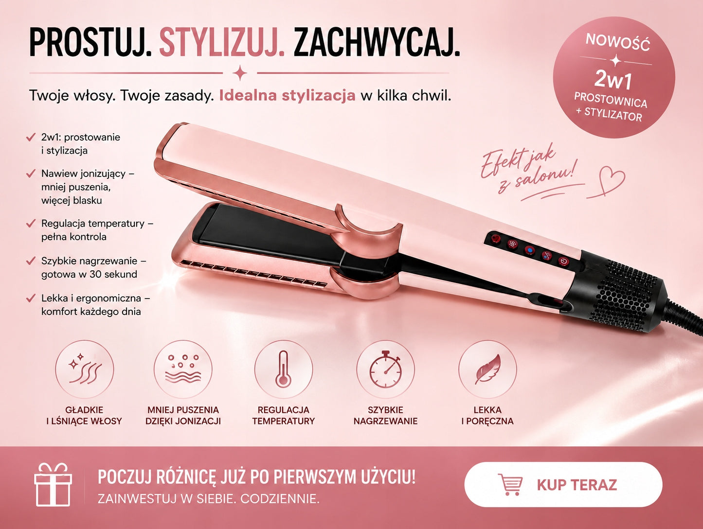 Straightener Hair Dryer 2in1 Ionization Styling Air Styler Manufacturer code 5903226100224