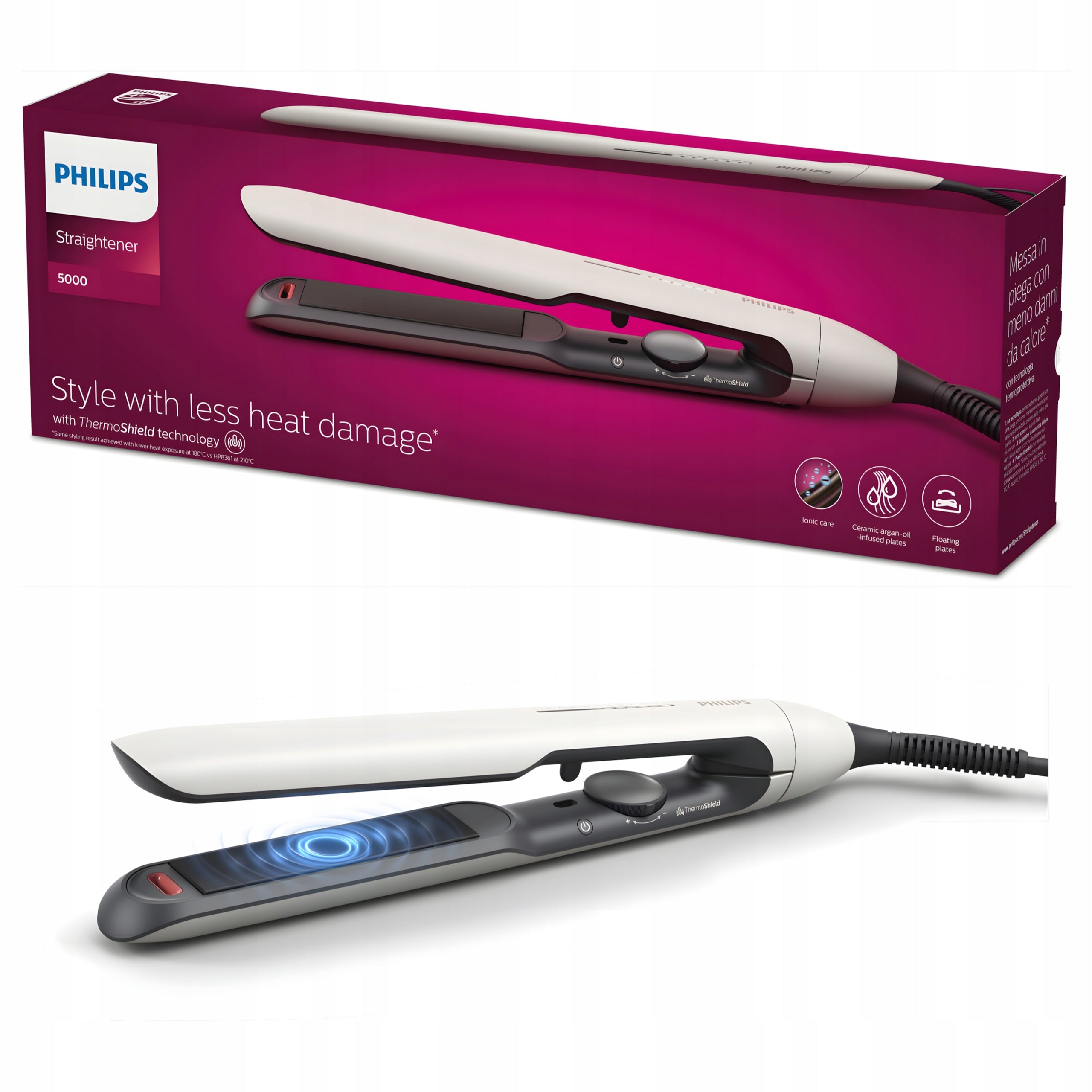 Straightener Philips Series 5000 BHS515/00 ThermoShield Ionization Case