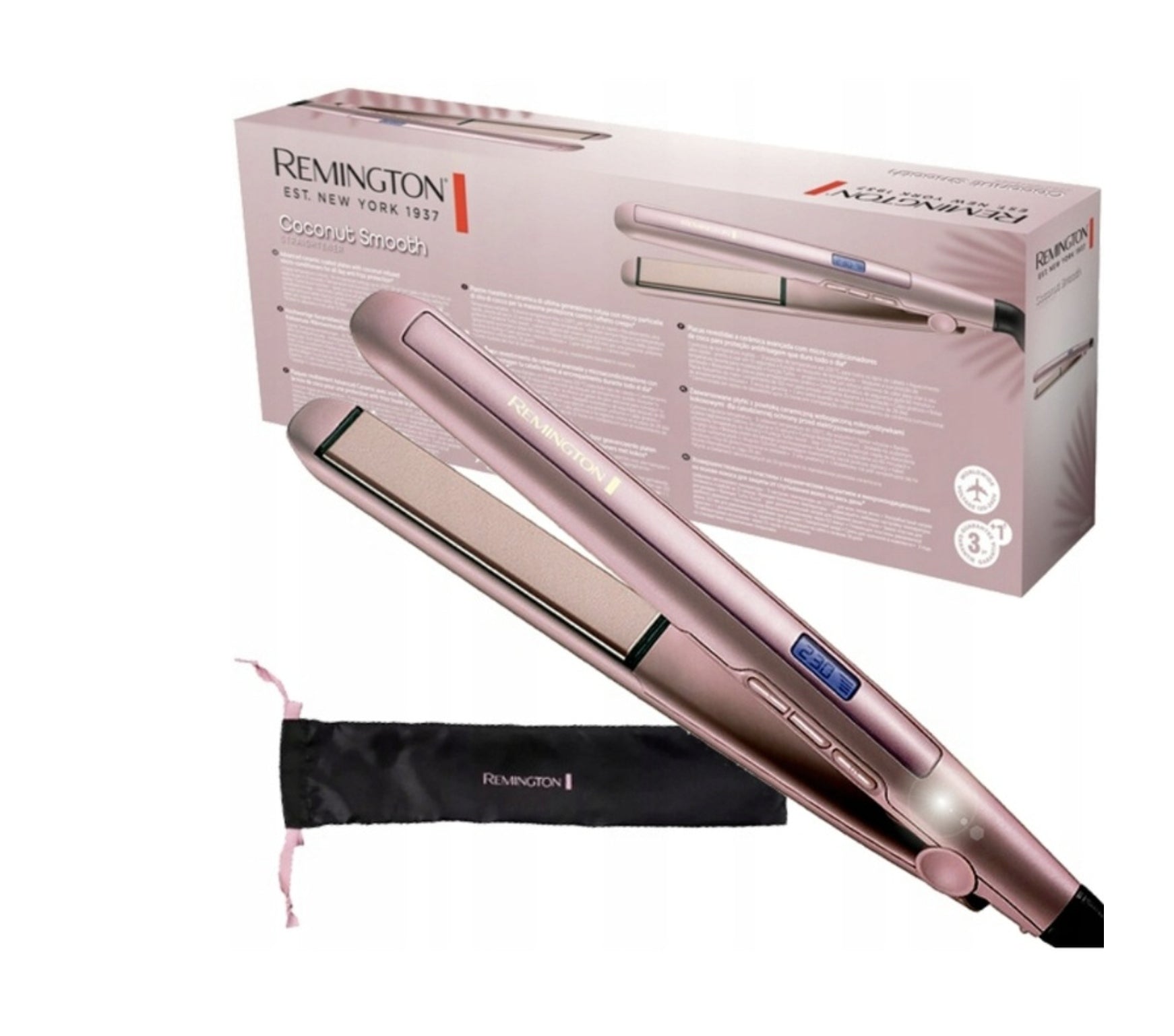 Straightener Remington with ionization and 9 temperature modes Pink